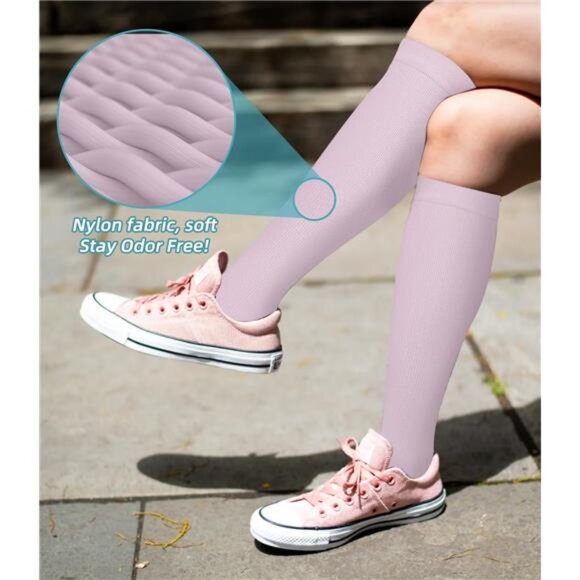 Foot Compression Socks For Women Men - Graduated Support Knee High Socks - Picture 5 of 8
